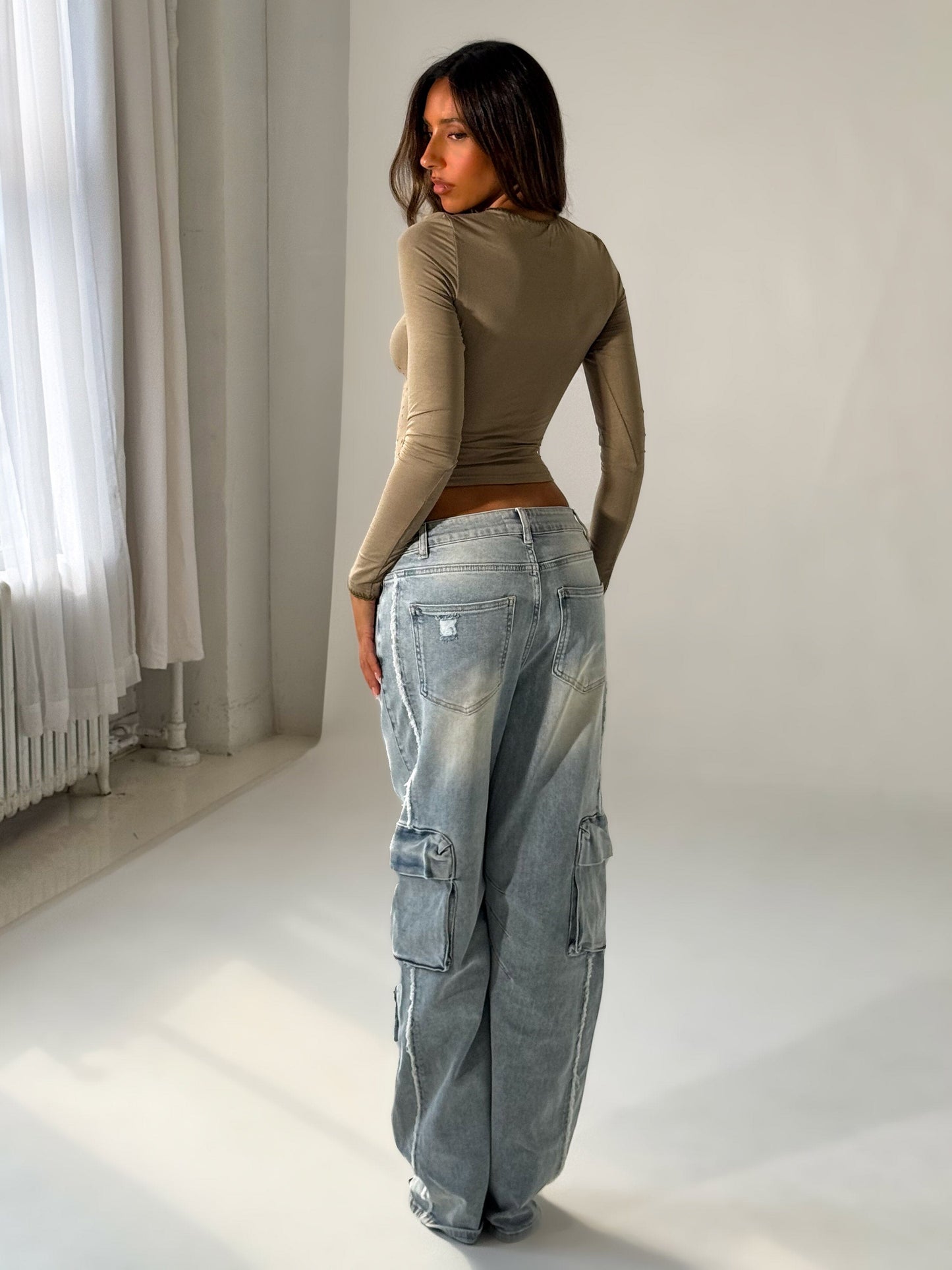 ZINNIA LONG SLEEVE TOP KHAKI