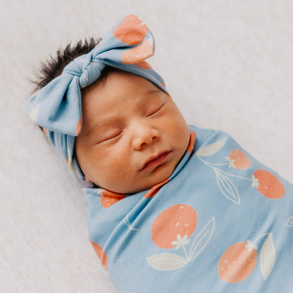 Knit Swaddle Blanket - Clementine
