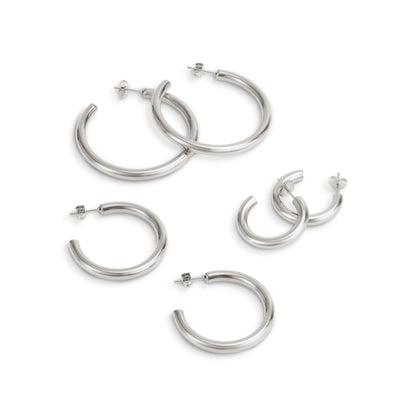 LIOR 3 PAIR EARRING SET SILVER