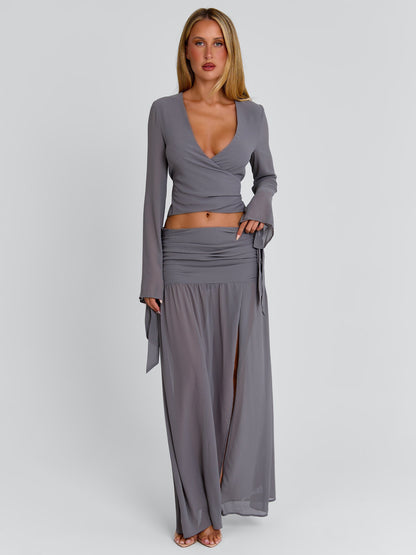 LIVVIE MAXI SKIRT GREY