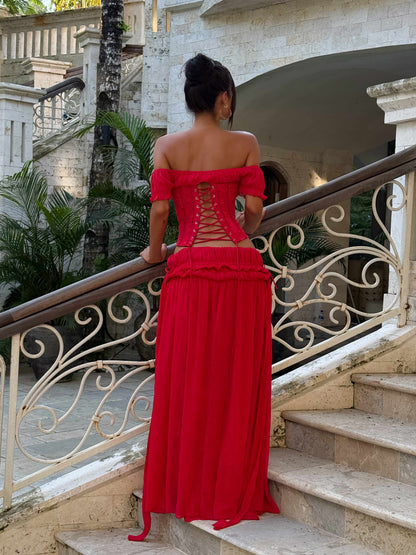 LUBELA MAXI SKIRT RED