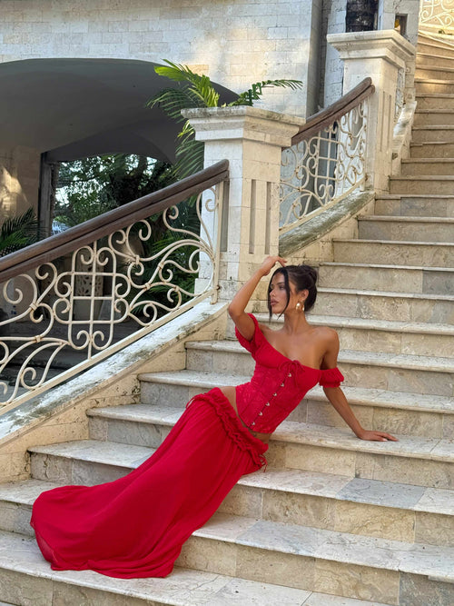LUBELA MAXI SKIRT RED