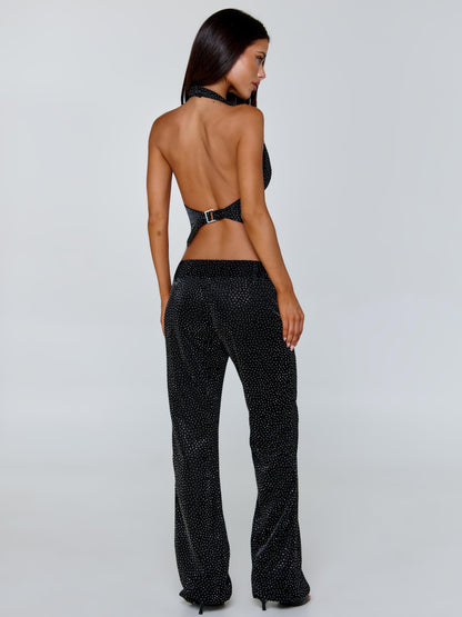 MARIAIS WAISTCOAT BLACK SPARKLE