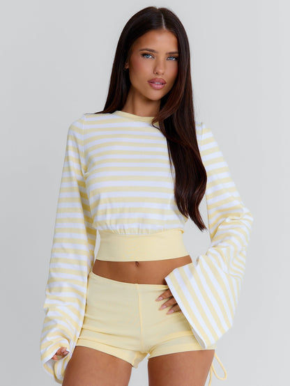 MARTAE CROP TOP YELLOW STRIPE