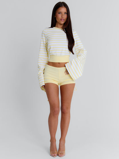 MARTAE CROP TOP YELLOW STRIPE