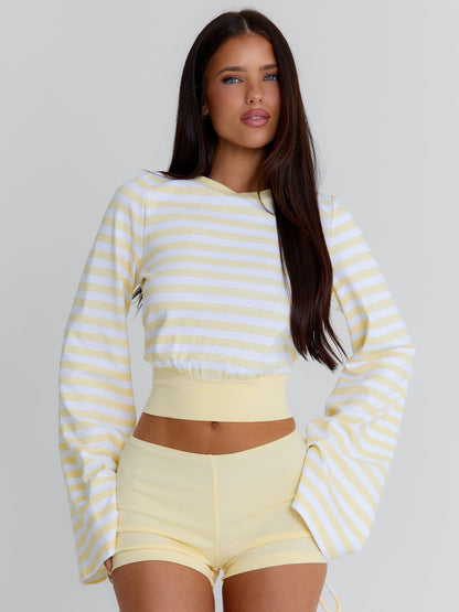 MARTAE CROP TOP YELLOW STRIPE