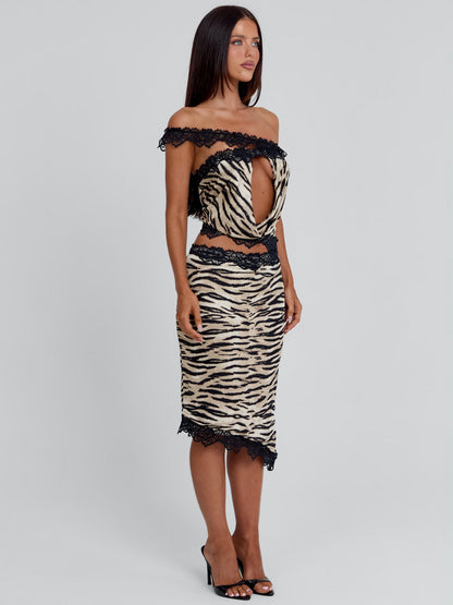 MELANIE MIDI DRESS ZEBRA