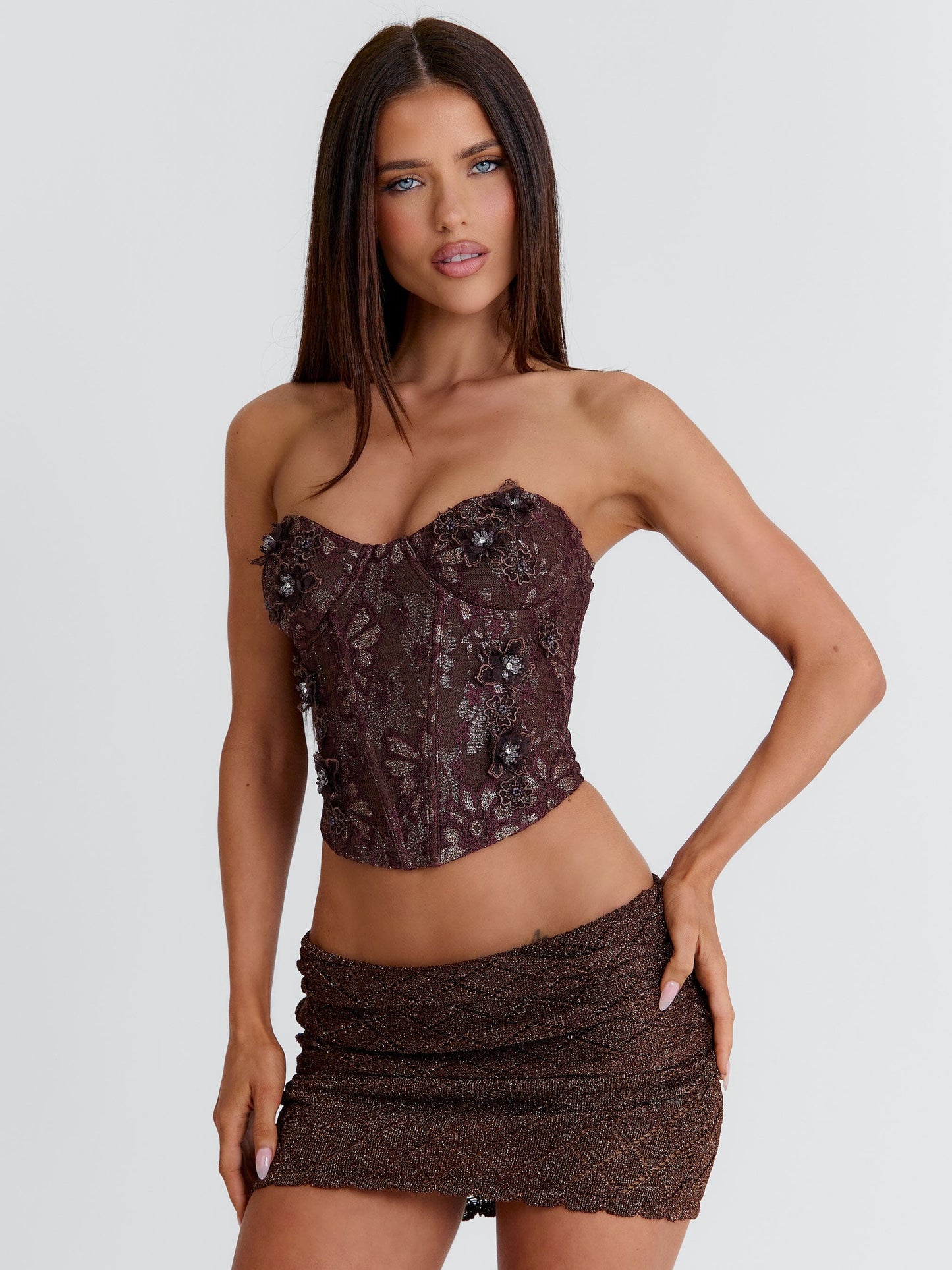 MESMA CORSET TOP CHOCOLATE