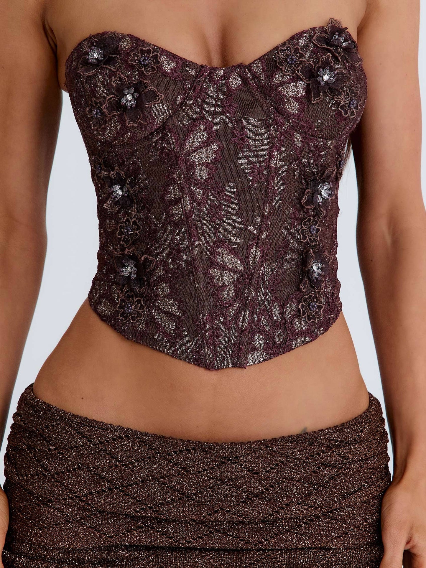 MESMA CORSET TOP CHOCOLATE