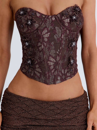 MESMA CORSET TOP CHOCOLATE