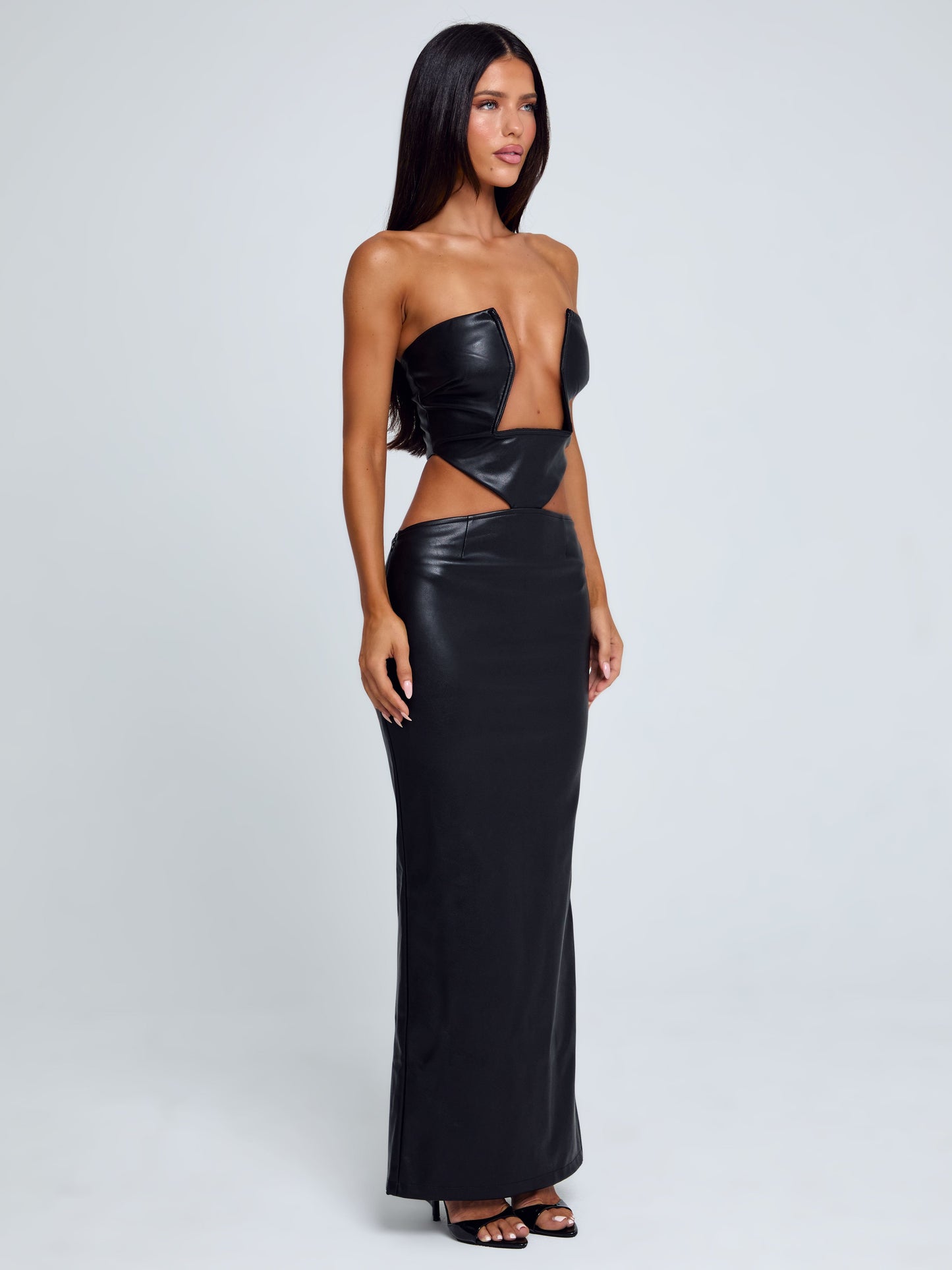 MILARAE MIDI DRESS BLACK