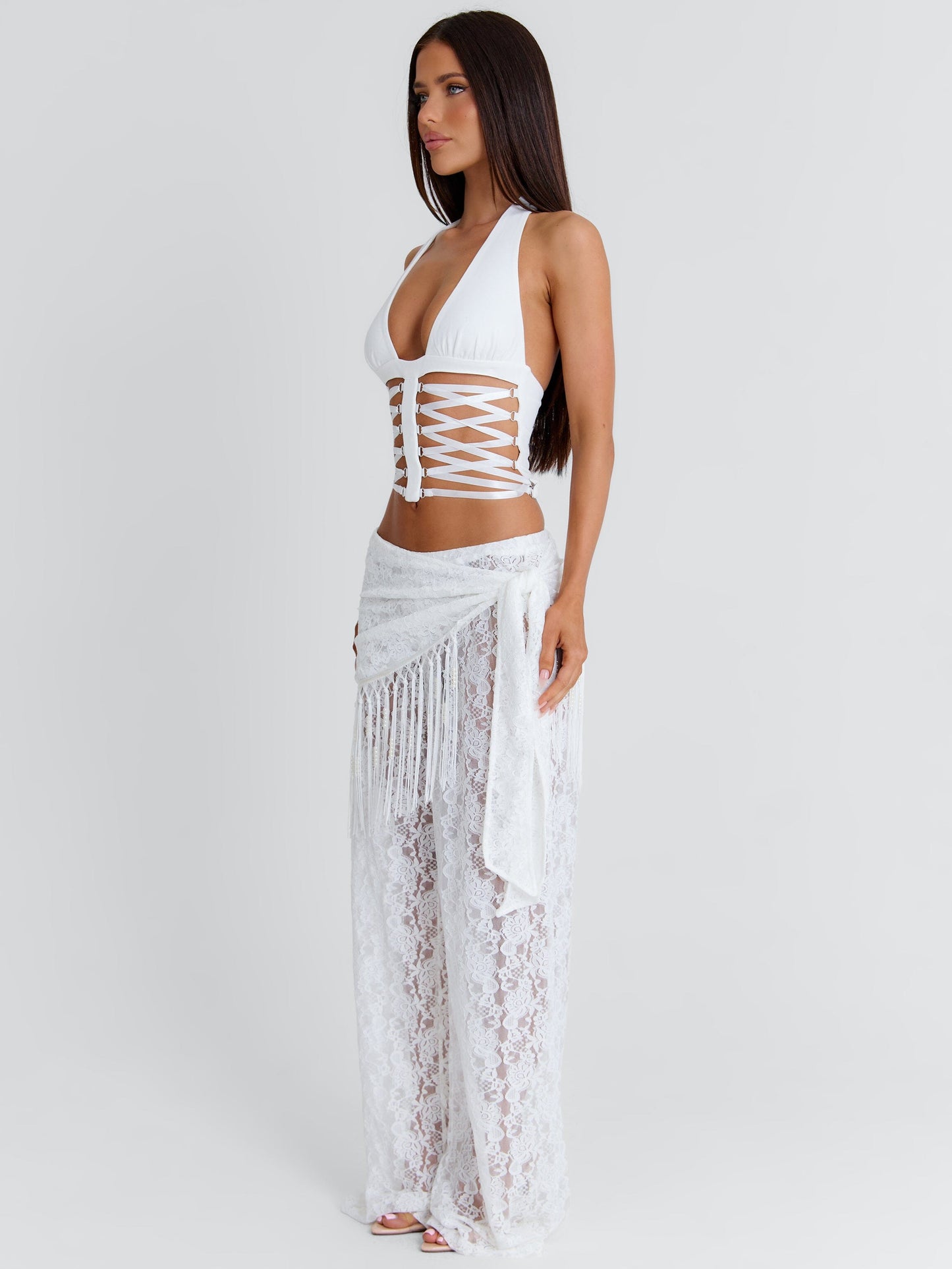 NAE CORSET TOP WHITE