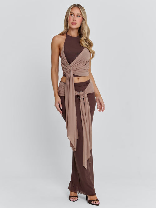 NERINA MAXI SKIRT CHOCOLATE