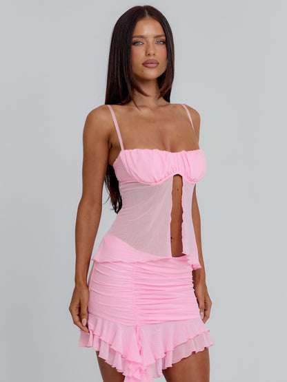 NOELLA MINI SKIRT BABY PINK