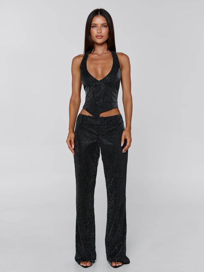 MARIAIS WAISTCOAT BLACK SPARKLE