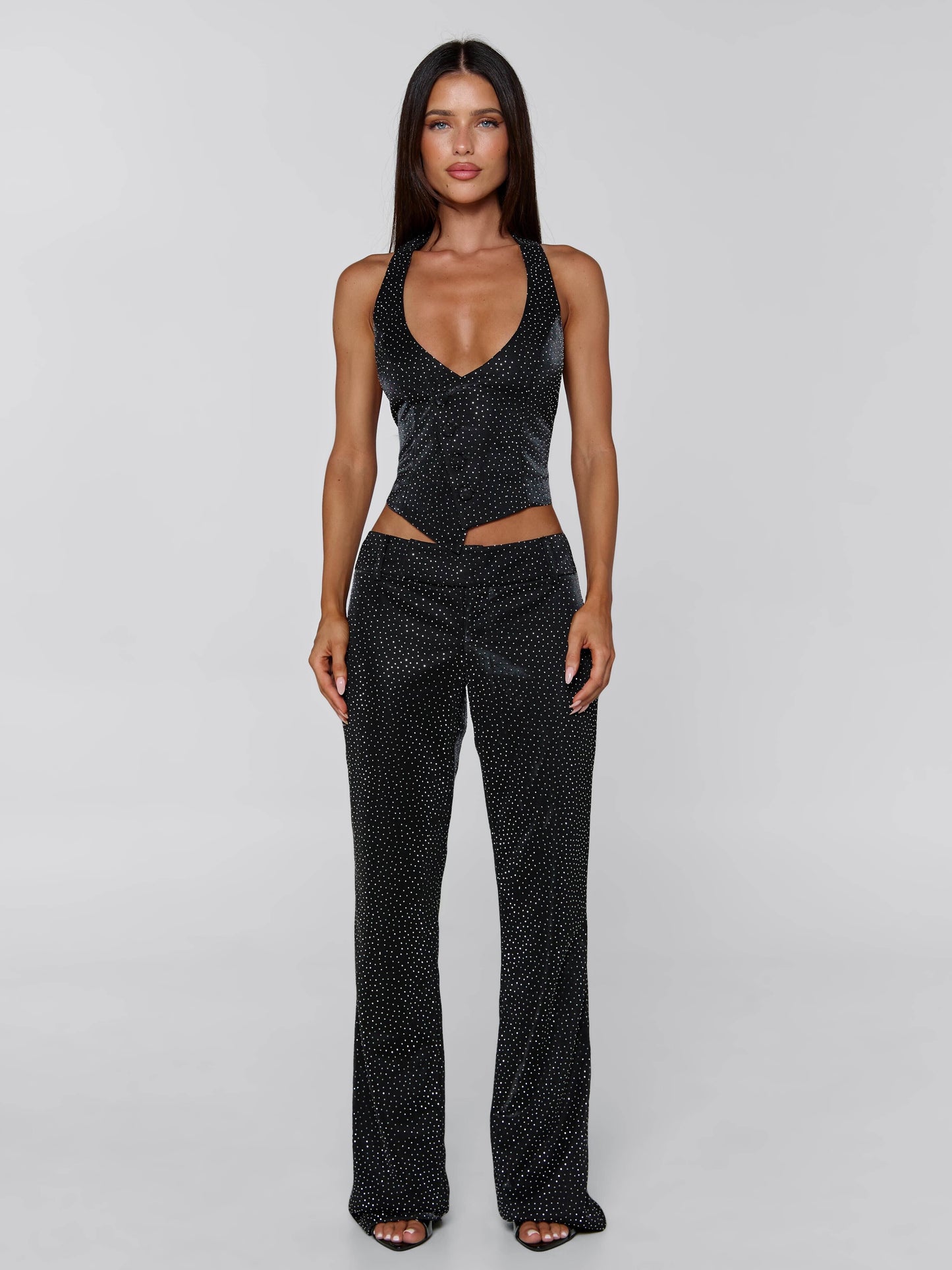 MARIAIS PANT BLACK SPARKLE