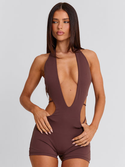 PAISLEI PLAYSUIT BROWN