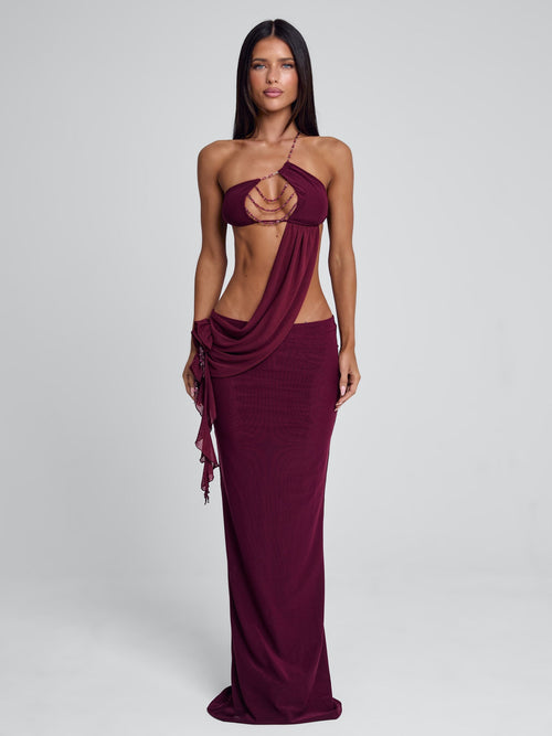 RAER MAXI DRESS BURGUNDY