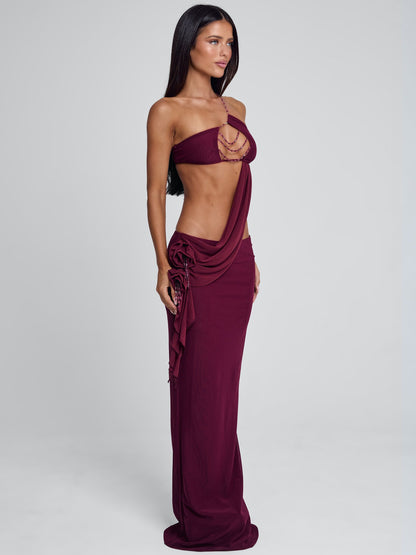 RAER MAXI DRESS BURGUNDY