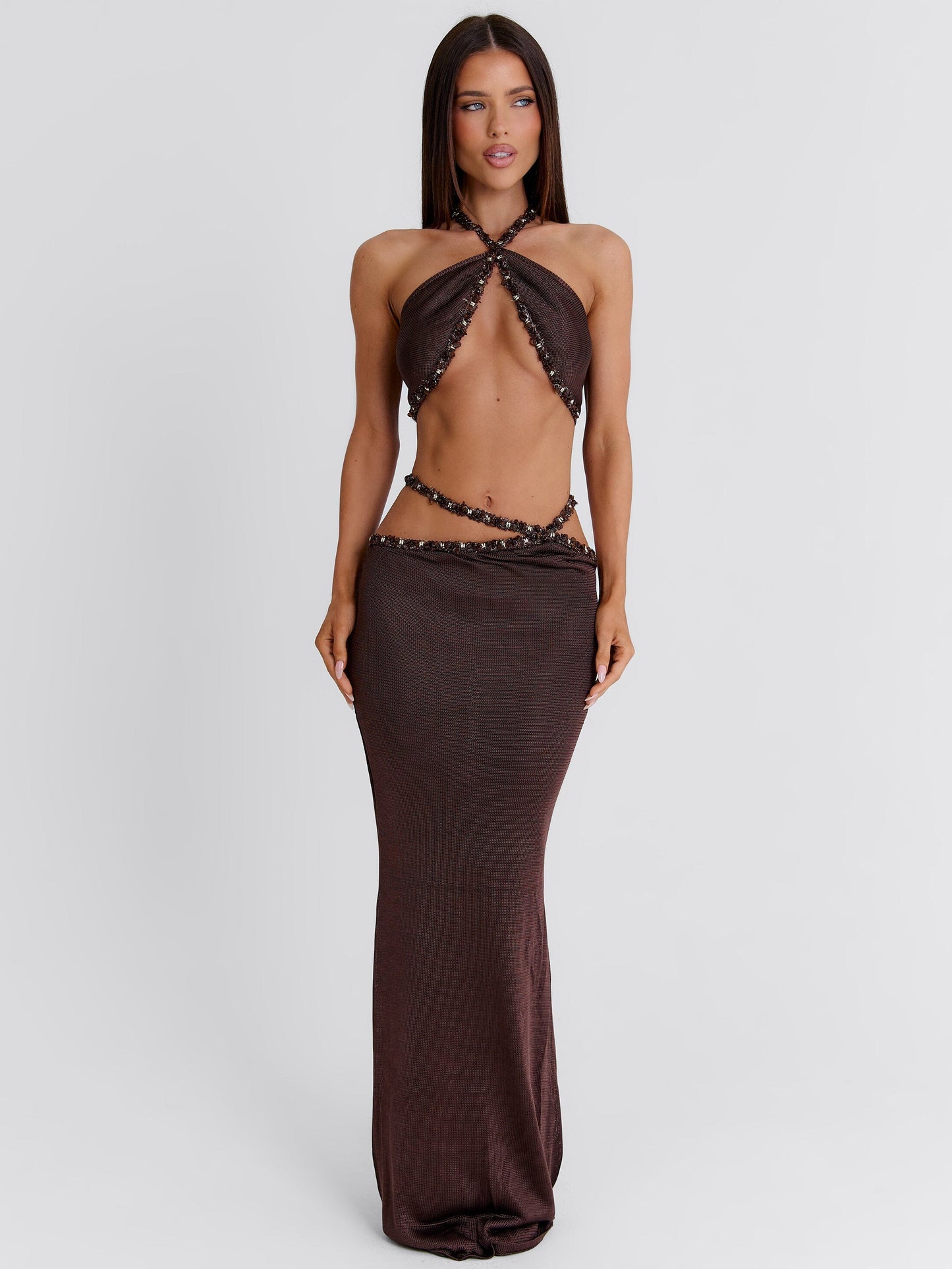 RAI MAXI SKIRT CHOCOLATE