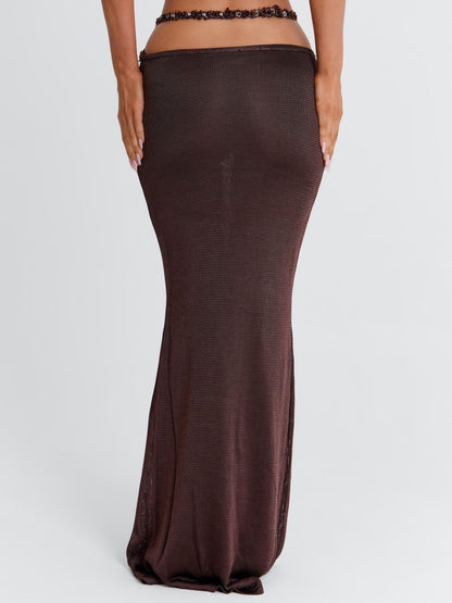 RAI MAXI SKIRT CHOCOLATE