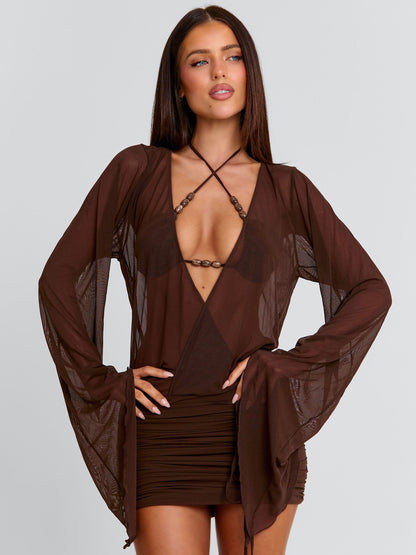 ROBERTA MINI DRESS CHOCOLATE