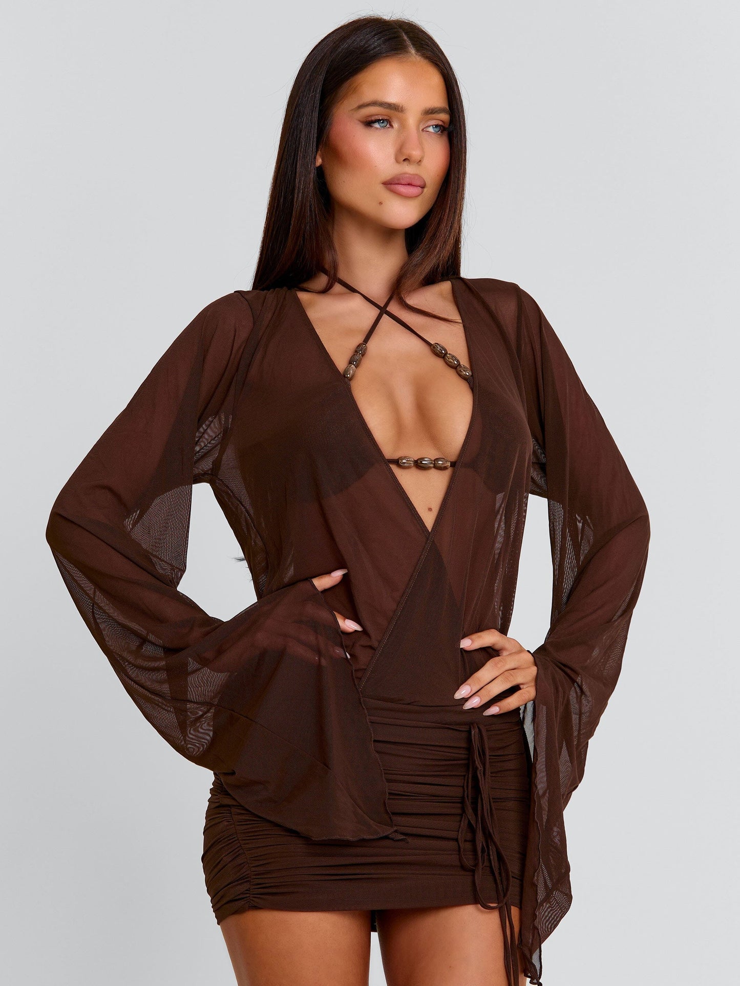 ROBERTA MINI DRESS CHOCOLATE