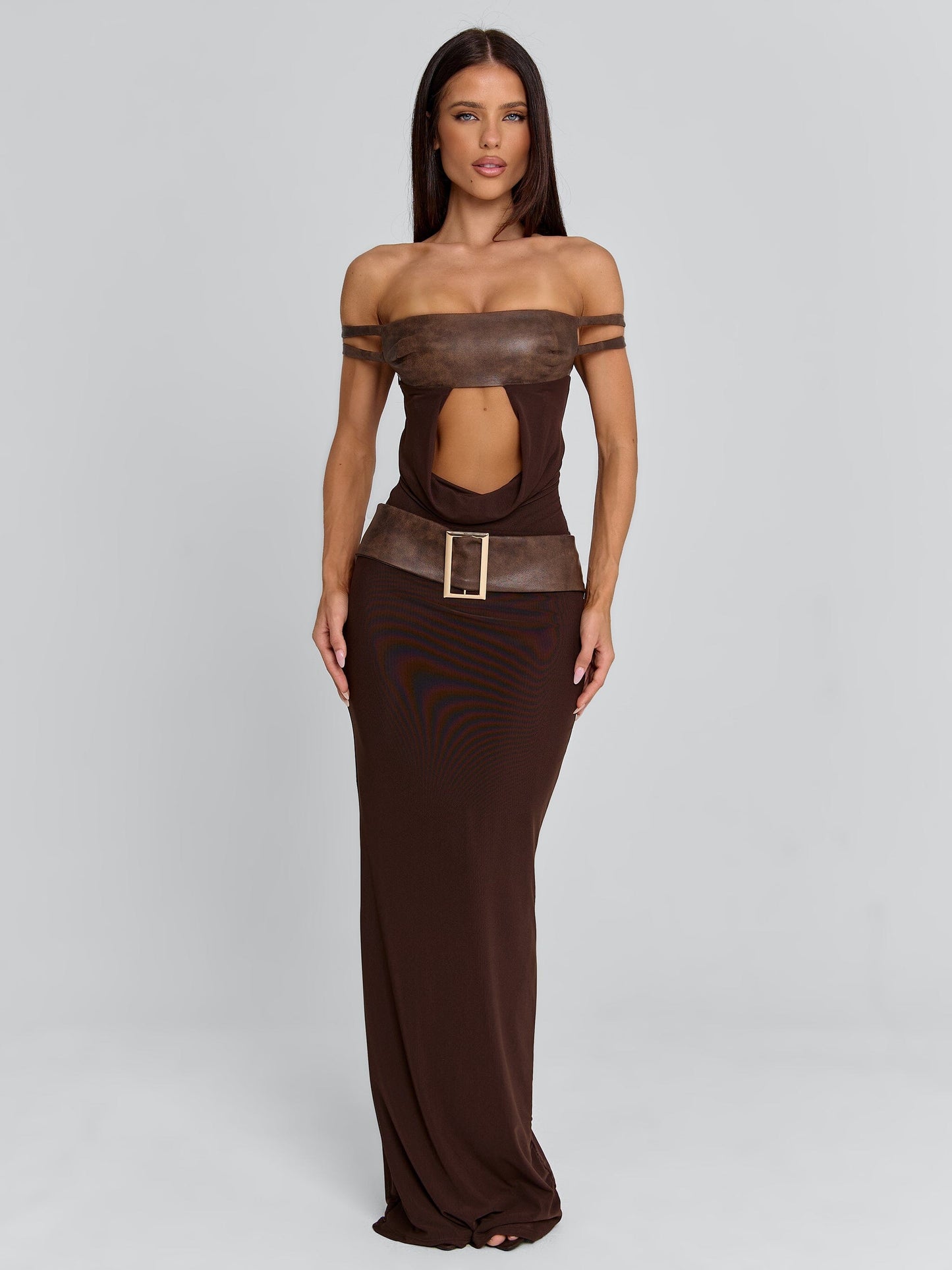 ROZIA MAXI DRESS BROWN