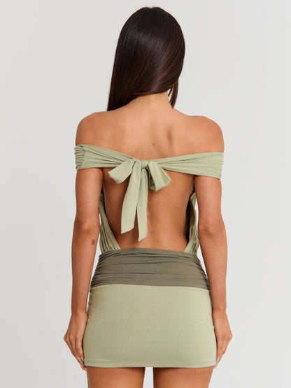 SHILOU MINI DRESS SAGE