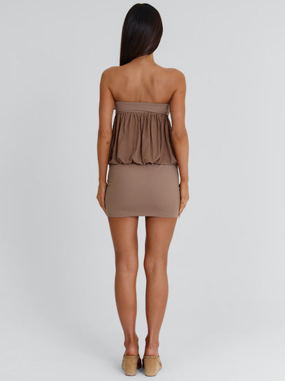 TEEGAN MINI DRESS TAUPE