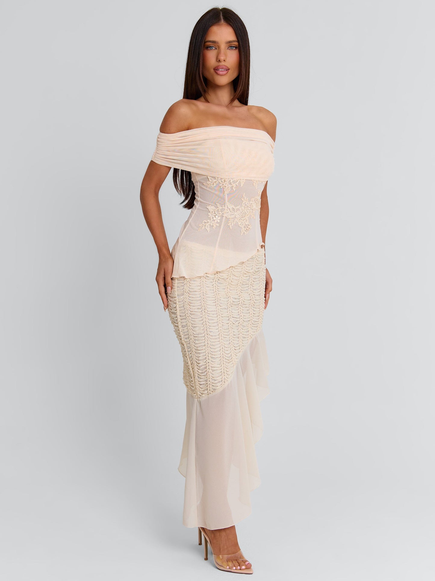 VICTOREA MIDI SKIRT CREAM