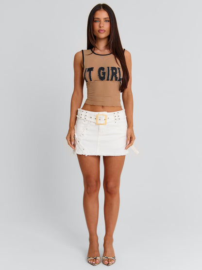 NOVAI MINI SKIRT WHITE
