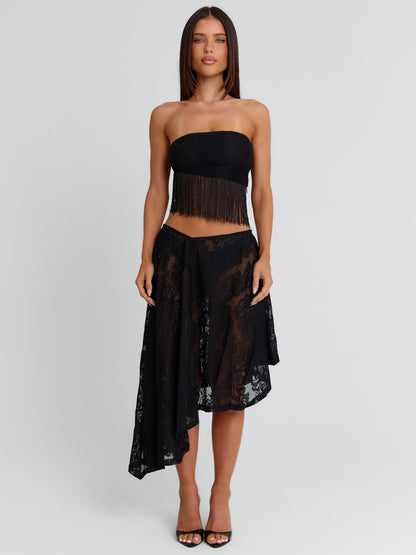 XIMENA MIDI SKIRT BLACK