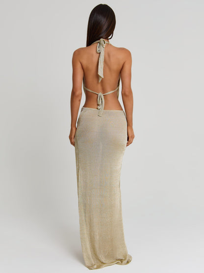 YASMINA MAXI DRESS GOLD
