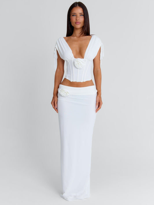 ZURAI MAXI SKIRT WHITE