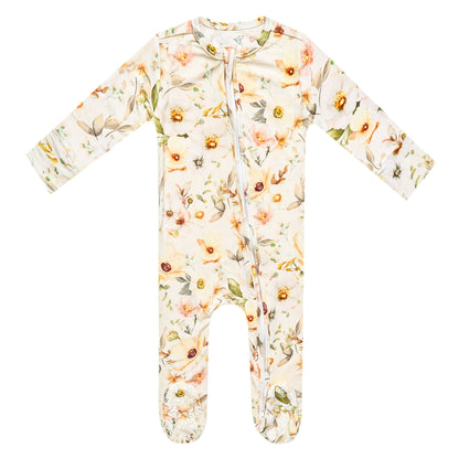 Bamboo Zip-Up Footie Pajama - Angelique