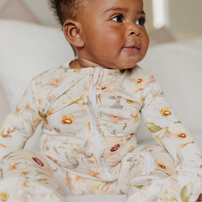 Bamboo Zip-Up Footie Pajama - Angelique