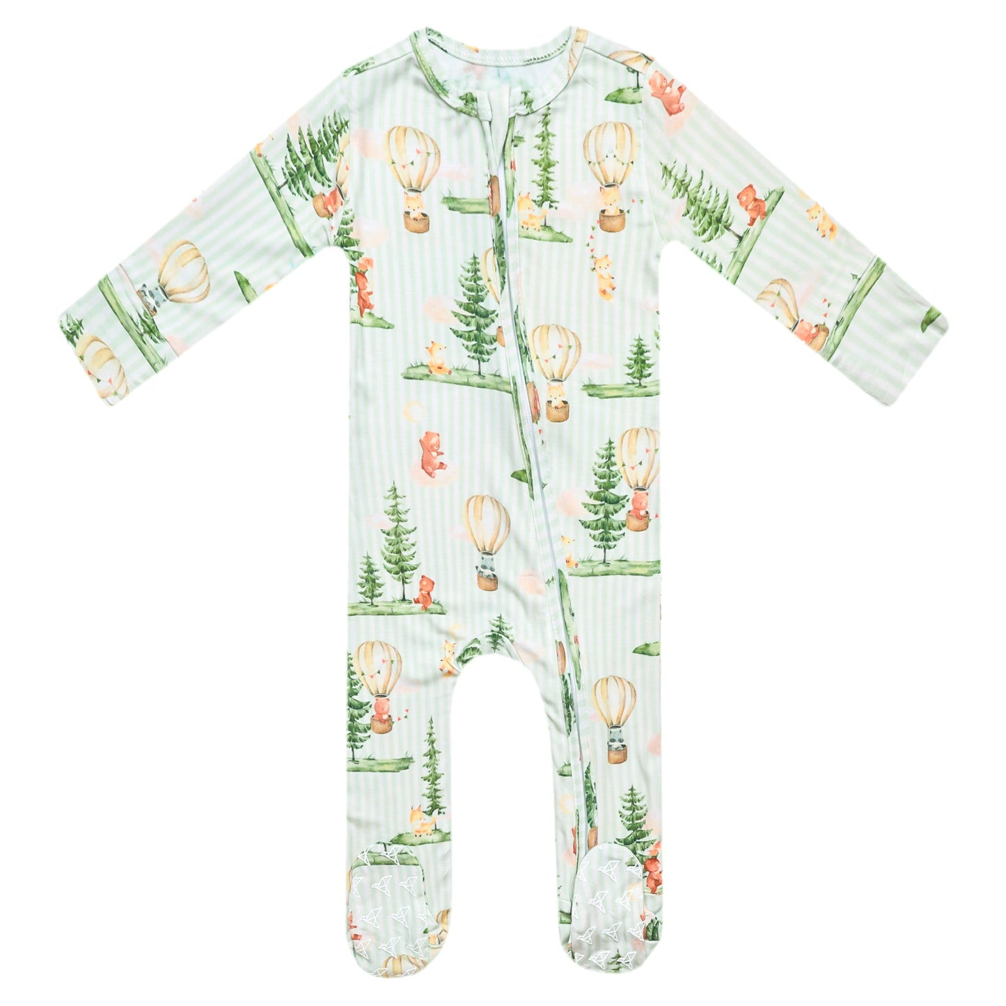 Bamboo Zip-Up Footie Pajama - Forest Explorer