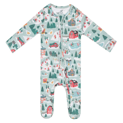 Zip-Up Footie Pajama - Snowy Slopes