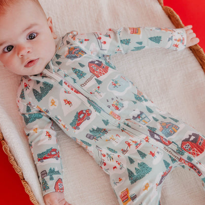 Zip-Up Footie Pajama - Snowy Slopes