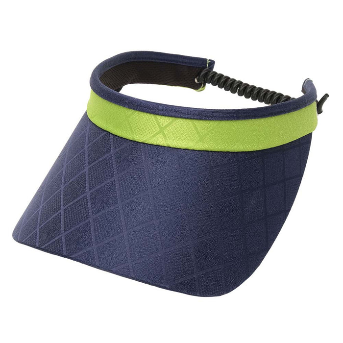 Augusta Navy and Lime Golf Sun Visor with Coil Lace - GloveIt® Hats Visor Cap GloveIt V419 Navy