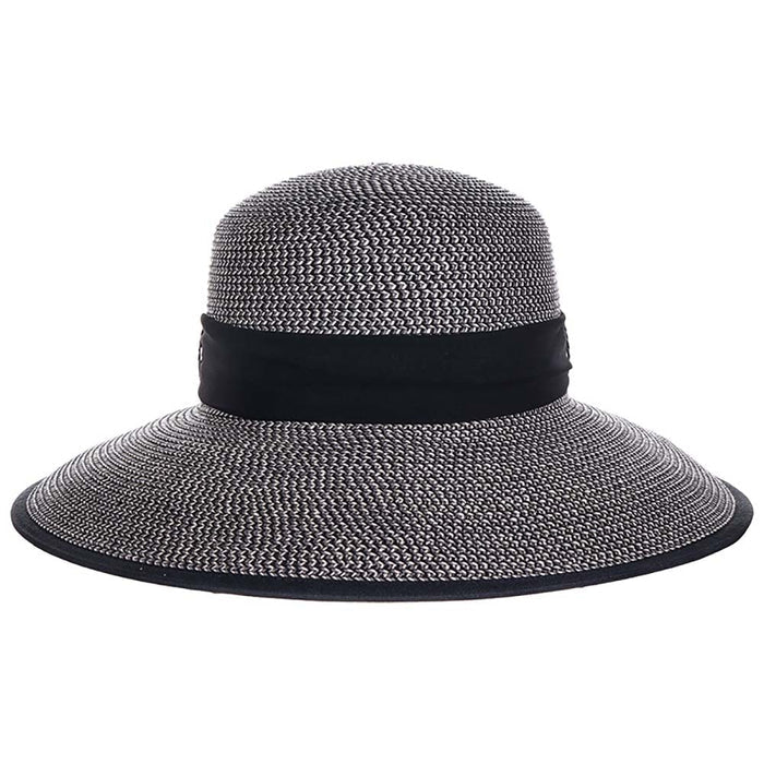 Backless Straw Hat with Chiffon Bow - Scala Hats Facesaver Hat Scala Hats