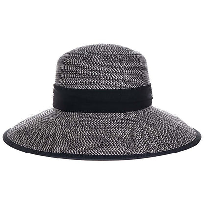 Backless Straw Hat with Chiffon Bow - Scala Hats Facesaver Hat Scala Hats