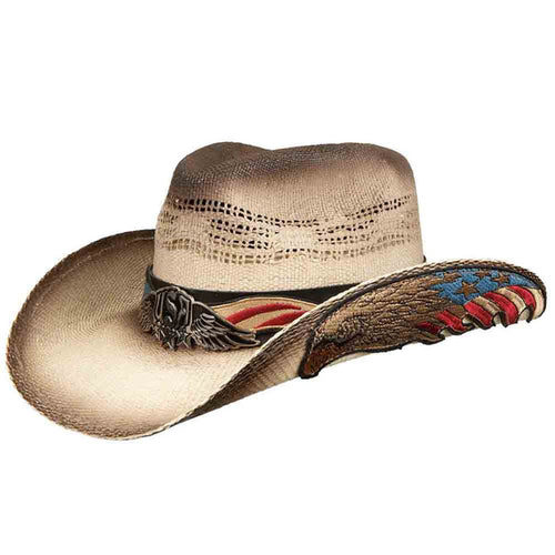 Bangkok Toyo Flying Eagle American Flag Cowboy Hat - Kenny Keith Cowboy Hat Great hats by Karen Keith TM10L-Ds Tan Small (55 cm)