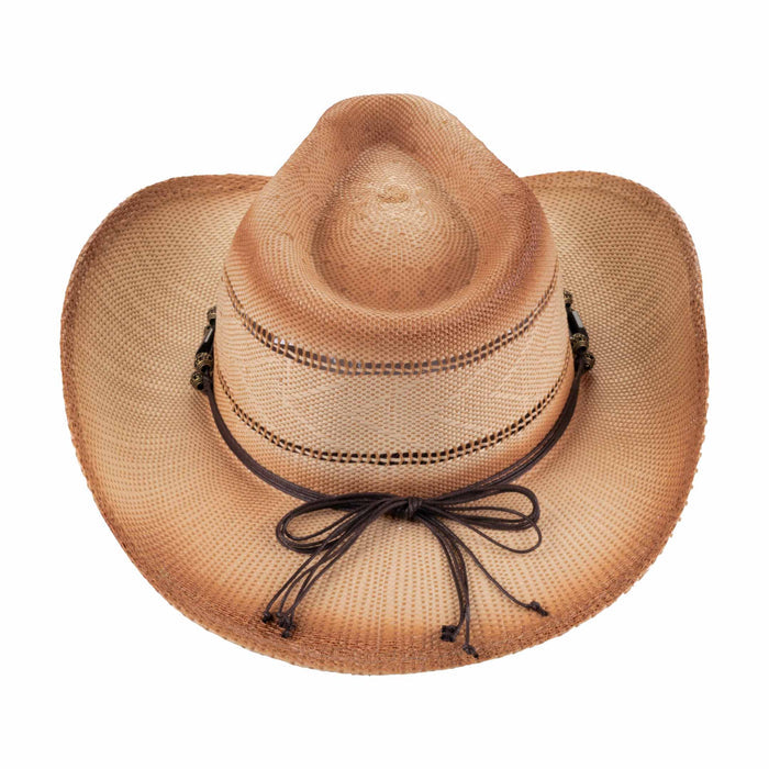 Bangora Straw Cowgirl Hat with Brass Butterfly - Sun 'N' Sand Hats Cowboy Hat Sun N Sand Hats