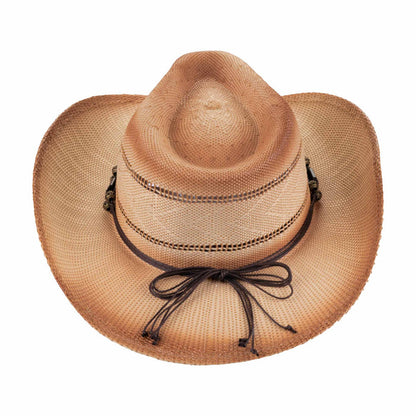 Bangora Straw Cowgirl Hat with Brass Butterfly - Sun 'N' Sand Hats Cowboy Hat Sun N Sand Hats