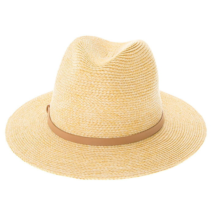 Belted Fine Braid Summer Fedora Hat - Boardwalk Style Safari Hat Boardwalk Style Hats DA8101-NAT Natural M/L (58 cm)