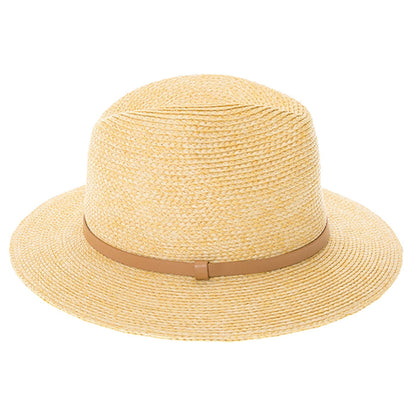 Belted Fine Braid Summer Fedora Hat - Boardwalk Style Safari Hat Boardwalk Style Hats
