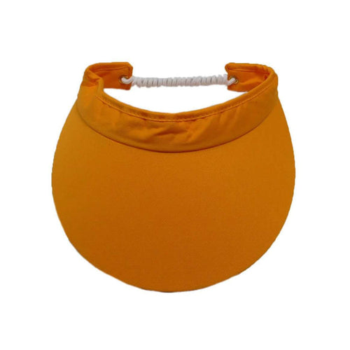 Big Brim Sun Visor with Coil Lace by Tropical Trends Visor Cap Dorfman Hat Co. v69bbOR Orange