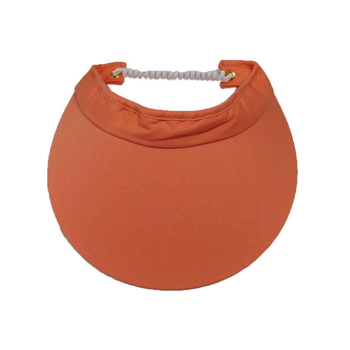 Big Brim Sun Visor with Coil Lace by Tropical Trends Visor Cap Dorfman Hat Co. v69bbSM Salmon
